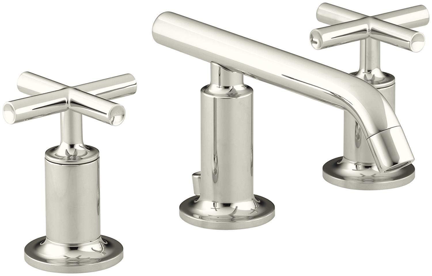 Purist® Widespread Bathroom Sink Faucet with Low Cross Handles and Low Spout