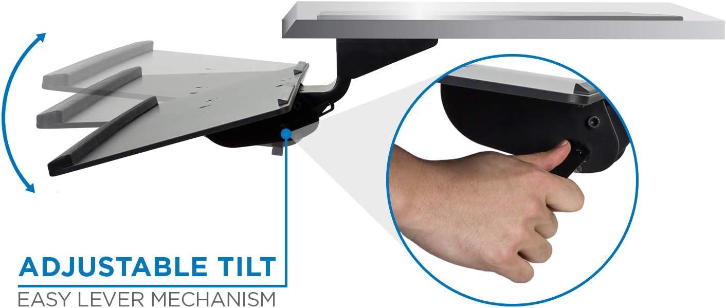 Mount-it Mount-It! Under Desk Keyboard Tray and Mouse Platform with Gel Wrist Pad, 17 inch Space Saving Track