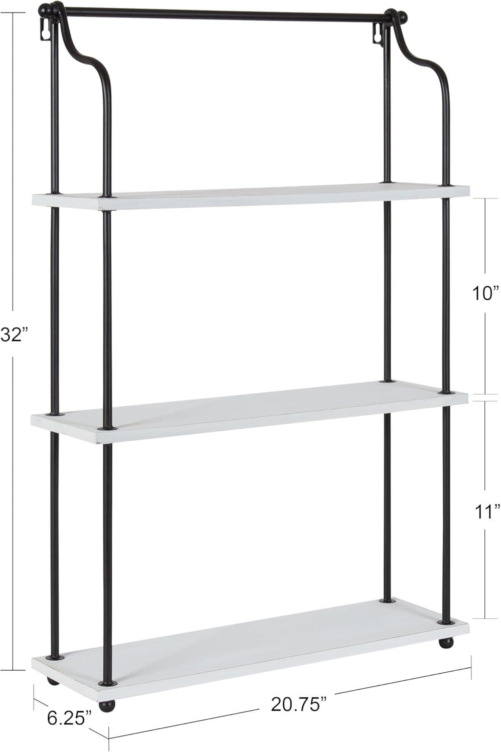 21" x 32" Walters Wood/Metal 3 Tier Shelving - Kate & Laurel All Things Decor