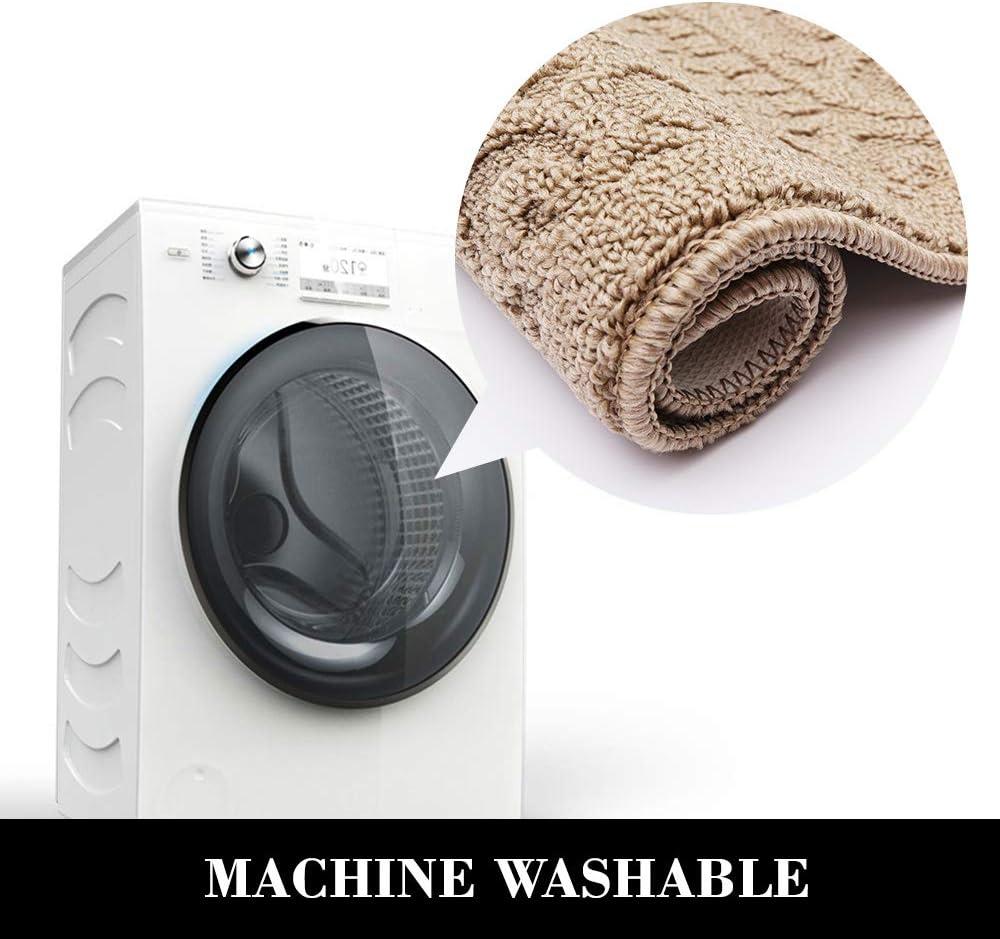 COSY HOMEER 27X18 Inch Anti Fatigue Kitchen Rug Mats are Made of 100% Polypropylene Half Round Rug Cushion Specialized in Anti Slippery and Machine Washable (Beige 1 pc) …