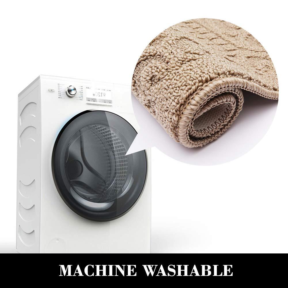 COSY HOMEER 27X18 Inch Anti Fatigue Kitchen Rug Mats are Made of 100% Polypropylene Half Round Rug Cushion Specialized in Anti Slippery and Machine Washable (Beige 1 pc) …