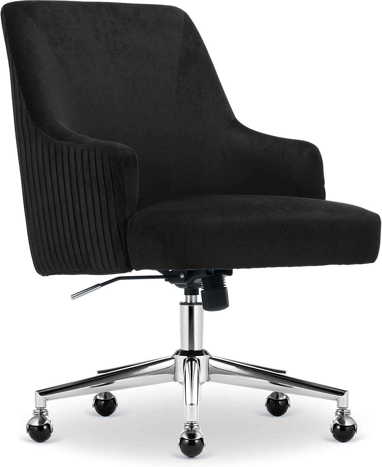 Serta Style Leighton Home Office Chair Fresh Lilac : Upholstered, Adjustable, with Fixed Arms & Wood Frame