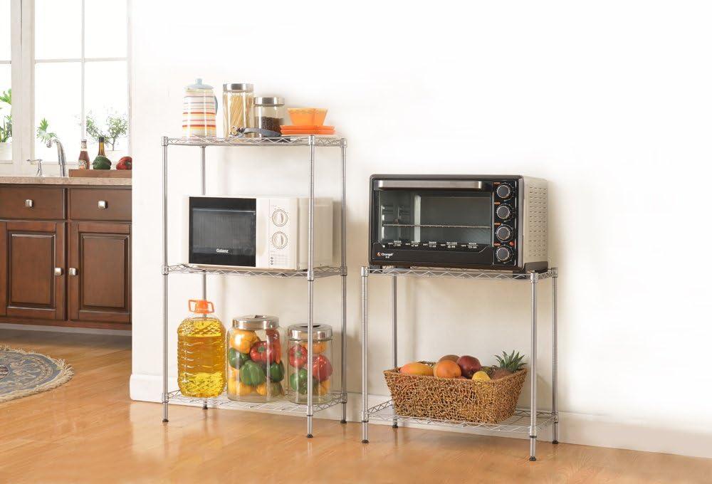 Honey Can Do 4-Tier Heavy-Duty Adjustable Shelving Unit With 250-Lb Weight Capacity, Chrome, Basement/Garage