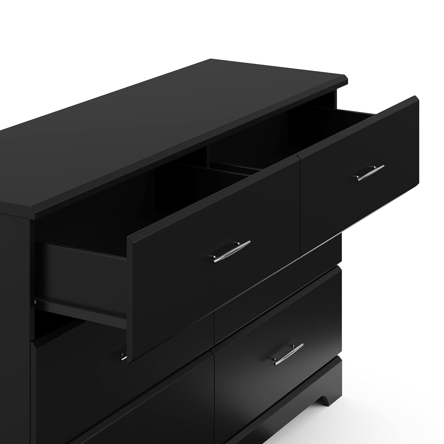 Storkcraft Brookside 6-Drawer Nursery Dresser in Sleek Black