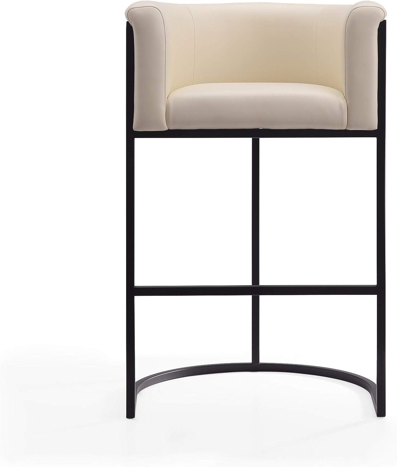 Cosmopolitan Upholstered Metal Barstool - Manhattan Comfort