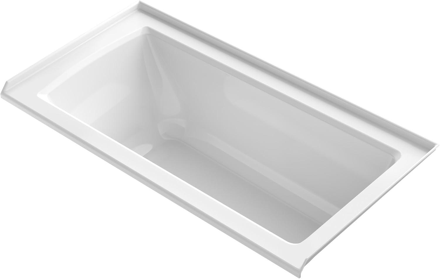Archer 60" x 30" Alcove Soaking Bathtub with integral flange