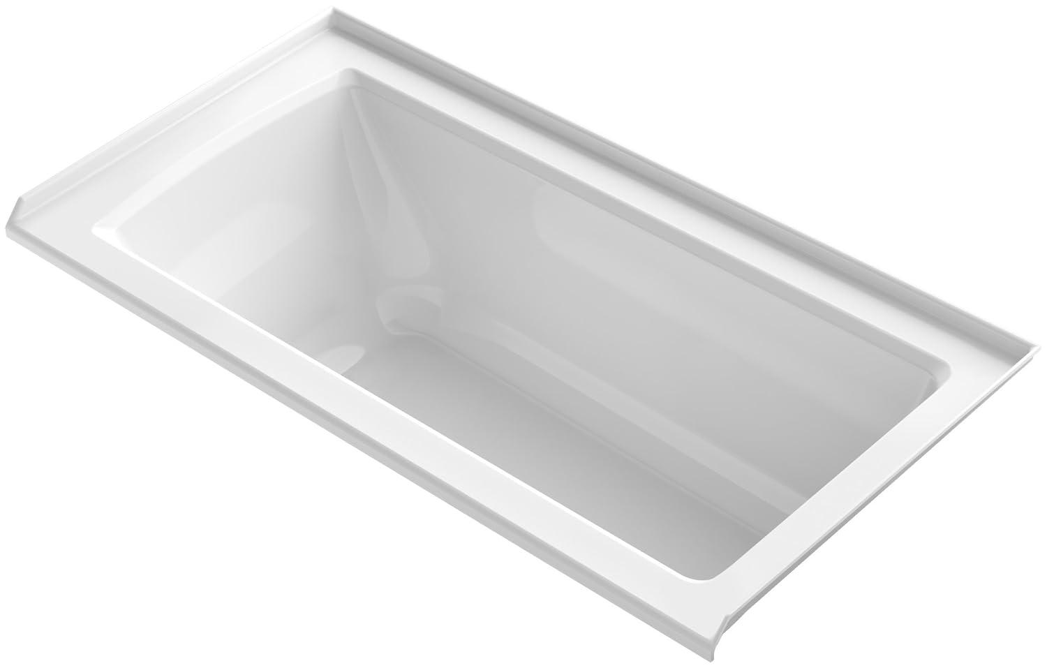 Archer 60" x 30" Alcove Soaking Bathtub with integral flange