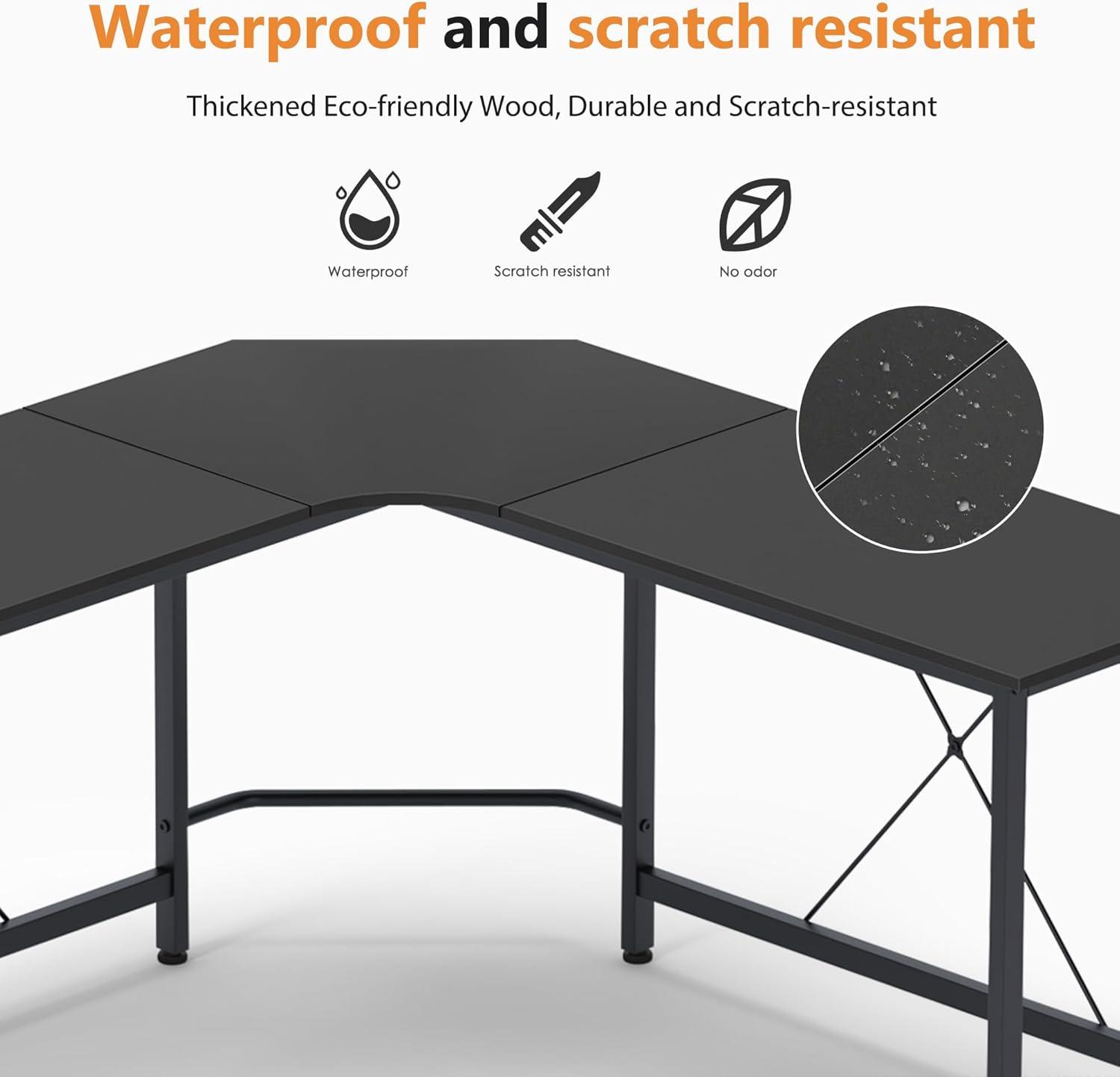 soges L Shaped Desk, 59inch L Desk Computer Corner Desk, Gaming Desk, Home Office Writing Desk, Space-Saving Workstation Desk, Rustic Brown