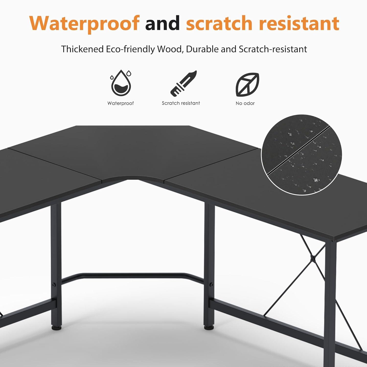 soges L Shaped Desk, 59inch L Desk Computer Corner Desk, Gaming Desk, Home Office Writing Desk, Space-Saving Workstation Desk, Rustic Brown