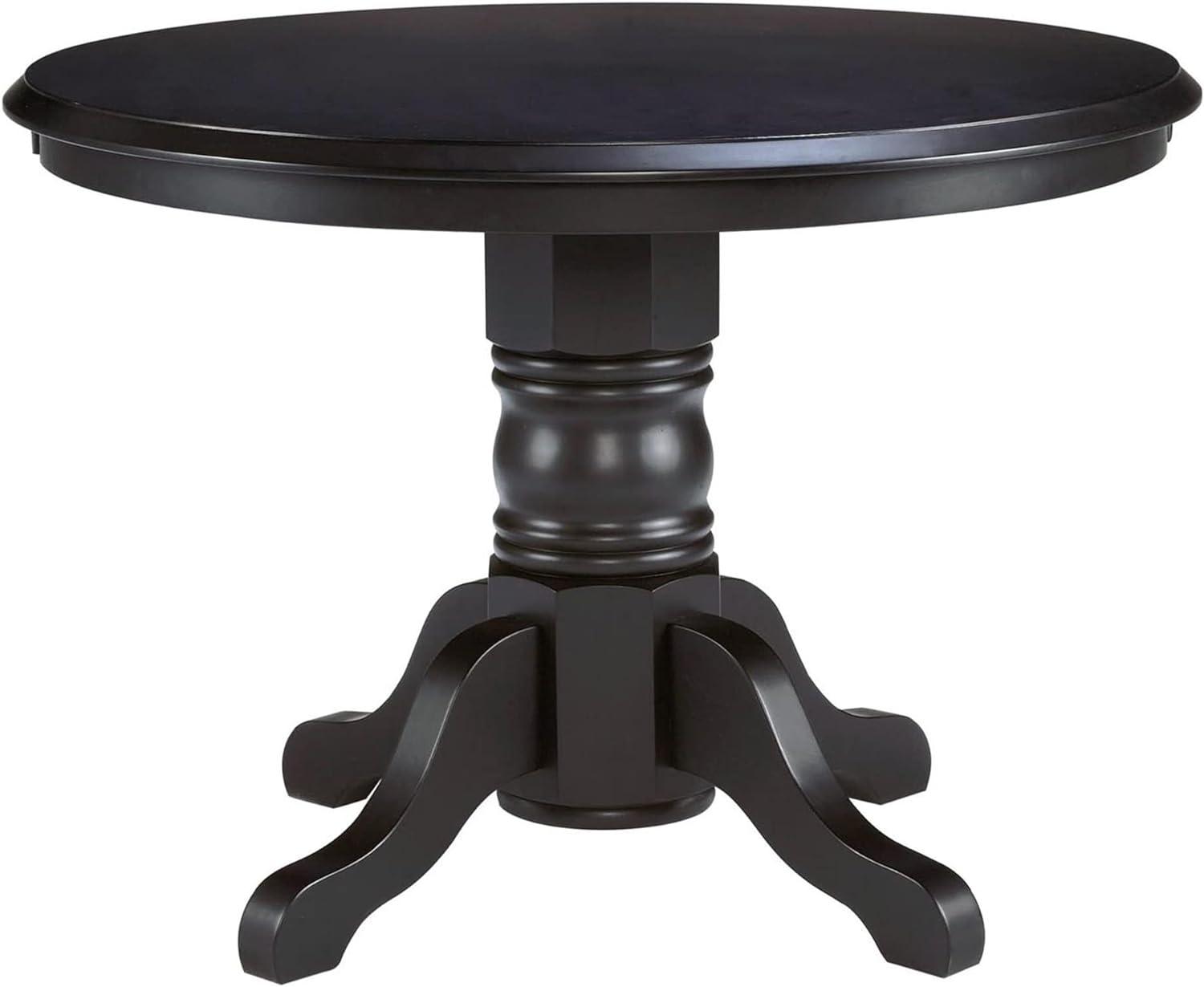 Classic Black 42" Round Wood Pedestal Dining Table