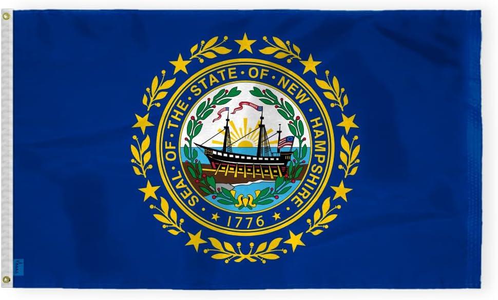 New Hampshire State Flag 4' x 6' Nylon with Brass Grommets