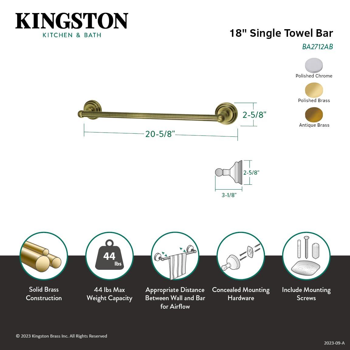 Kingston Brass Milano 18-Inch Towel Bar