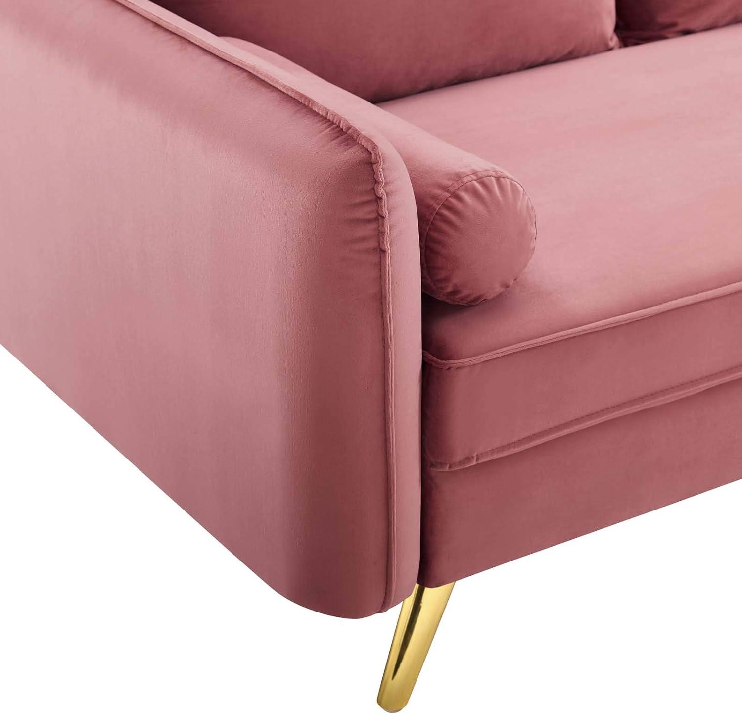 Revive Performance Velvet Sofa Dusty Rose