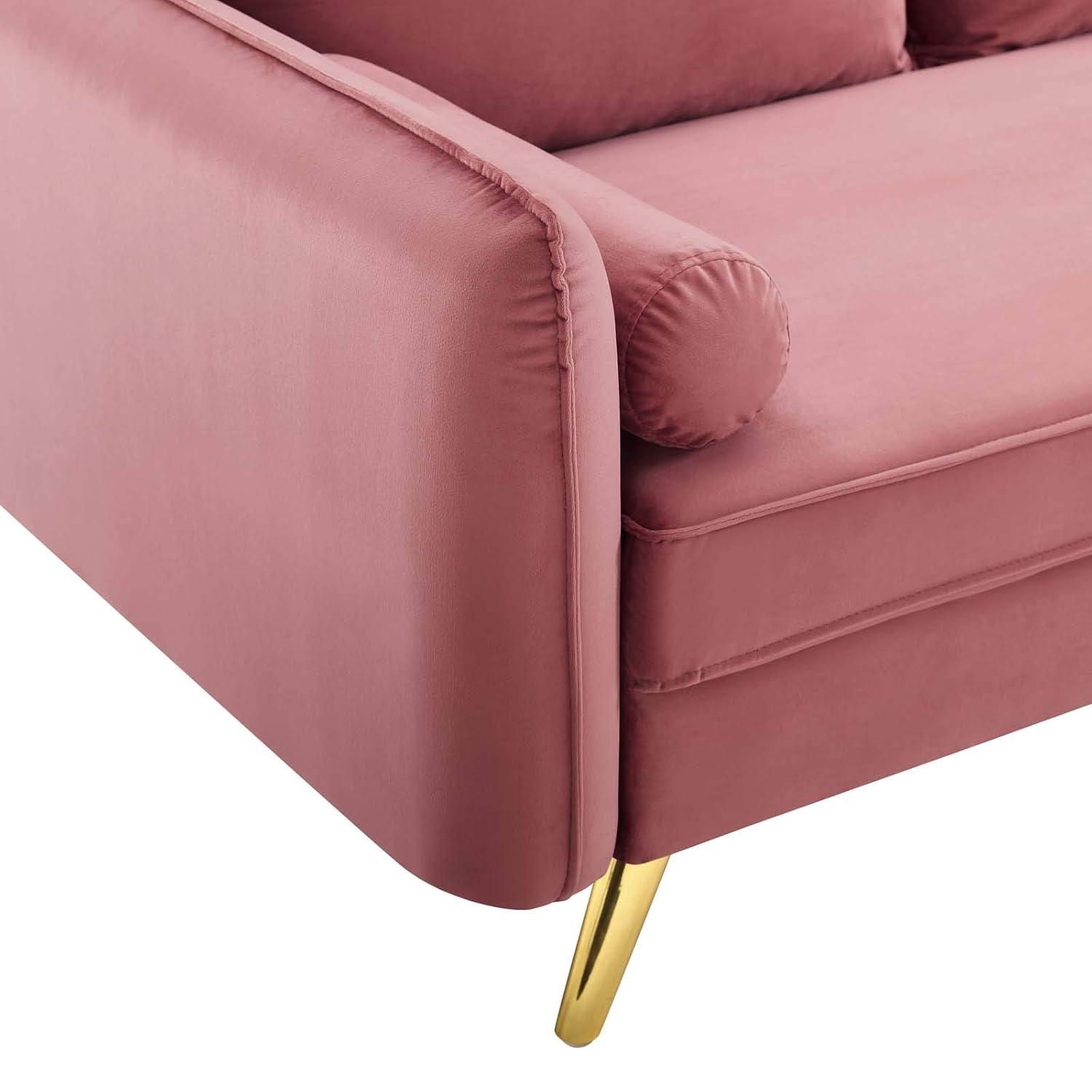 Revive Performance Velvet Sofa Dusty Rose
