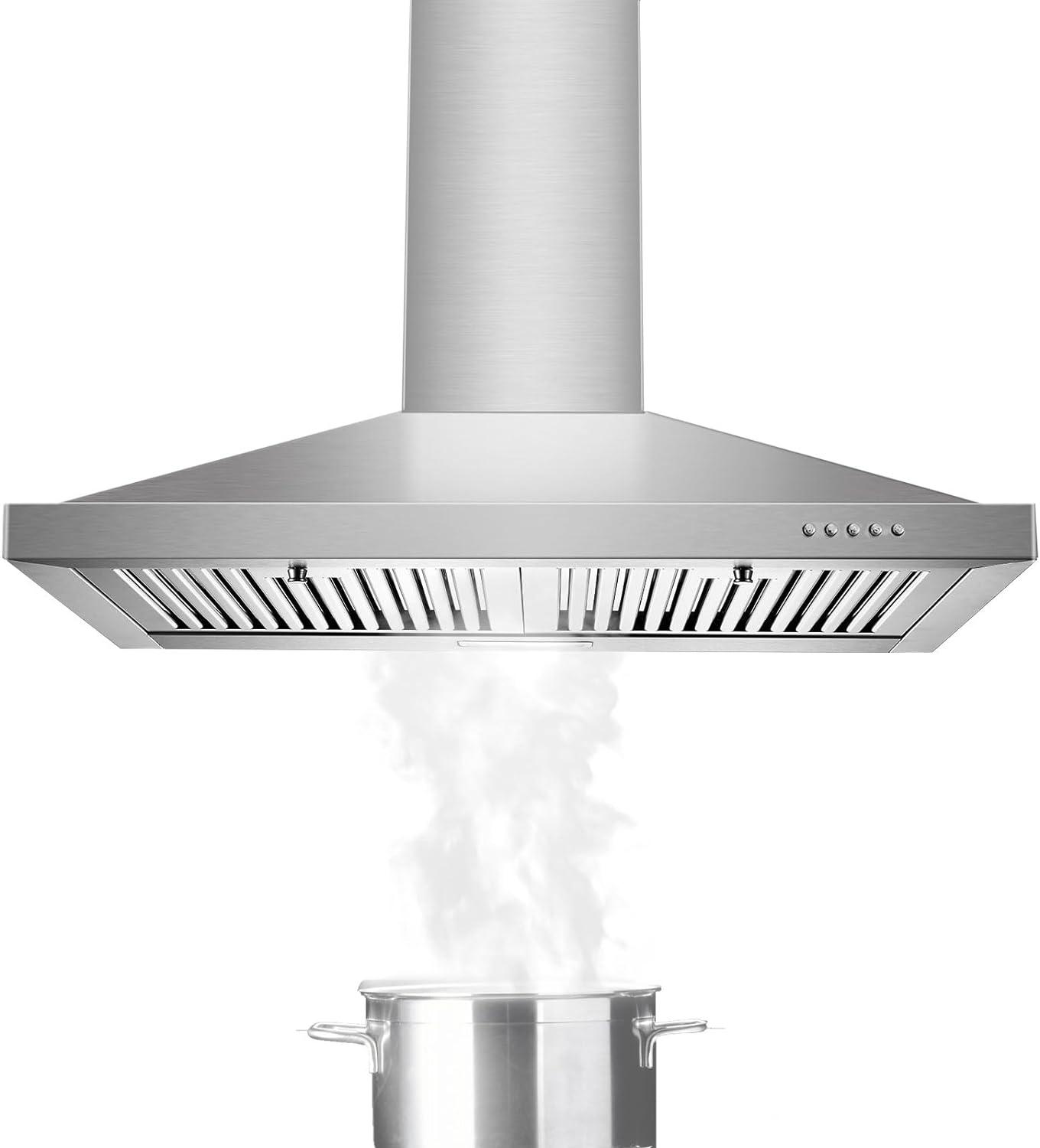 30-Inch Brushed Stainless Steel Wall Mount Range Hood