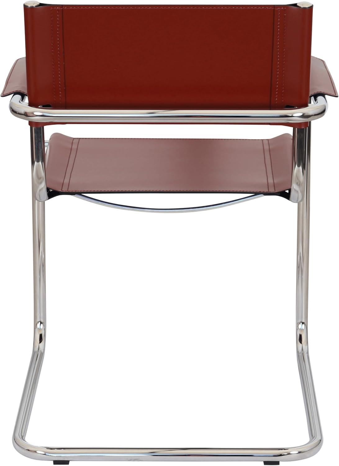 Breuer Chair Company Mart Stam Cantilever Armchair Arm Chair w/ Chrome-Plated Steel Frame (Various Bonded Leather Colors)