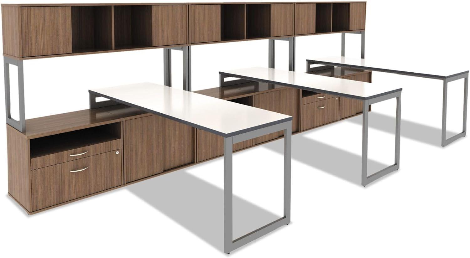 Alera Open Office Desk Series Adjustable O-Leg Desk Base, 47.25 to 70.78w x 23.63d x 28.5h, Silver