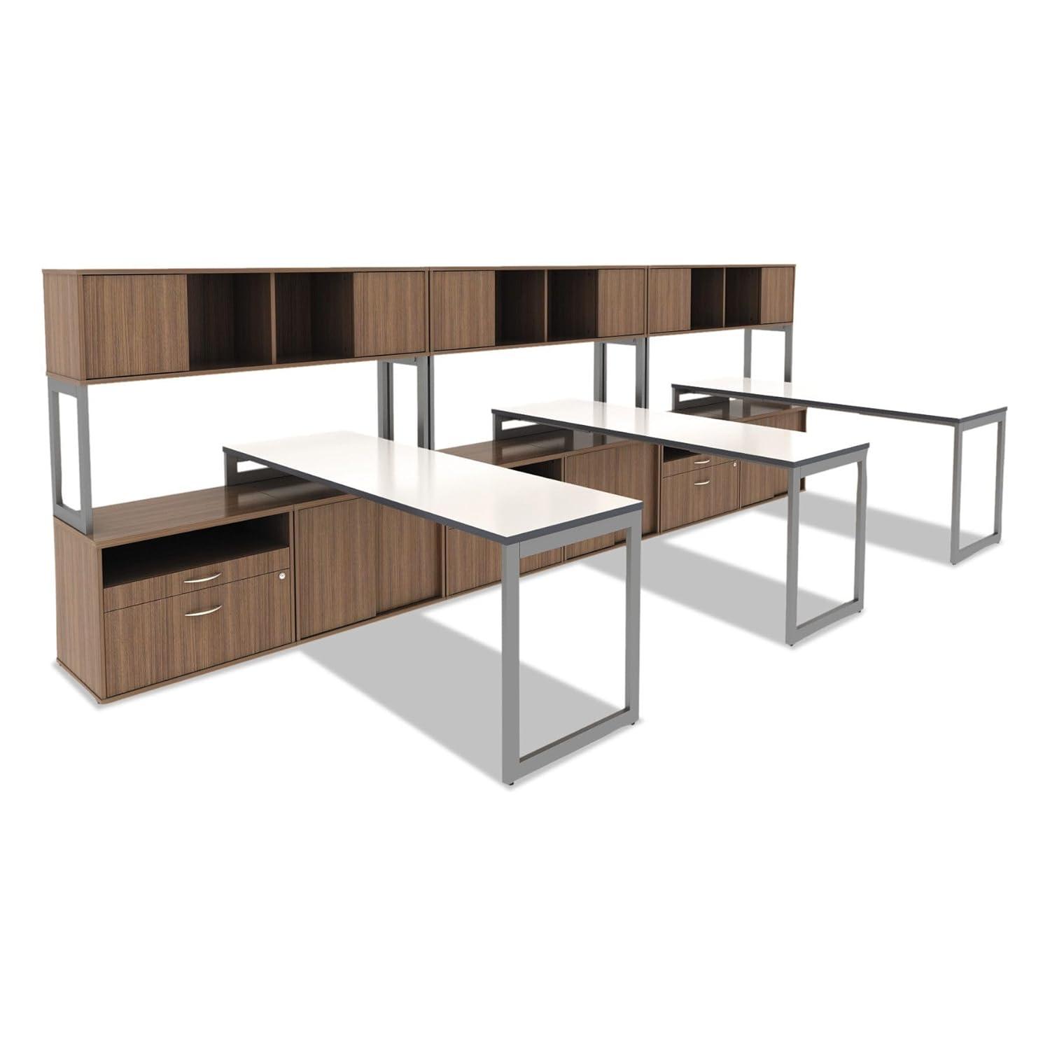 Alera Open Office Desk Series Adjustable O-Leg Desk Base, 47.25 to 70.78w x 23.63d x 28.5h, Silver