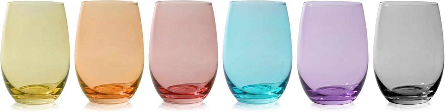 Colorful Stemless Wine Glasses