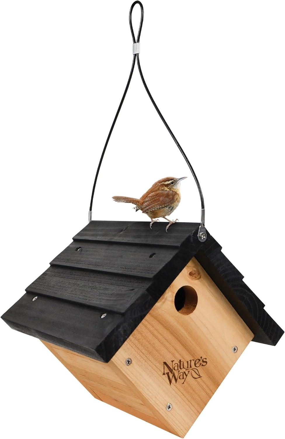 Nature's Way Bird Products CWH1 Cedar Wren House, 8" x 8.875" x 8.125", standard, Brown