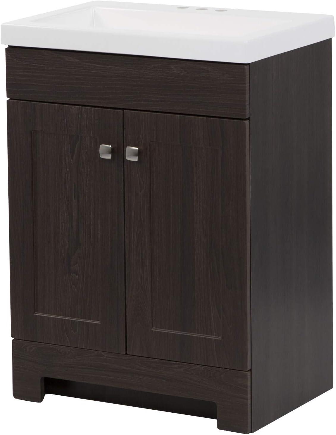 Elm Ember Freestanding Bathroom Vanity with Marble Top