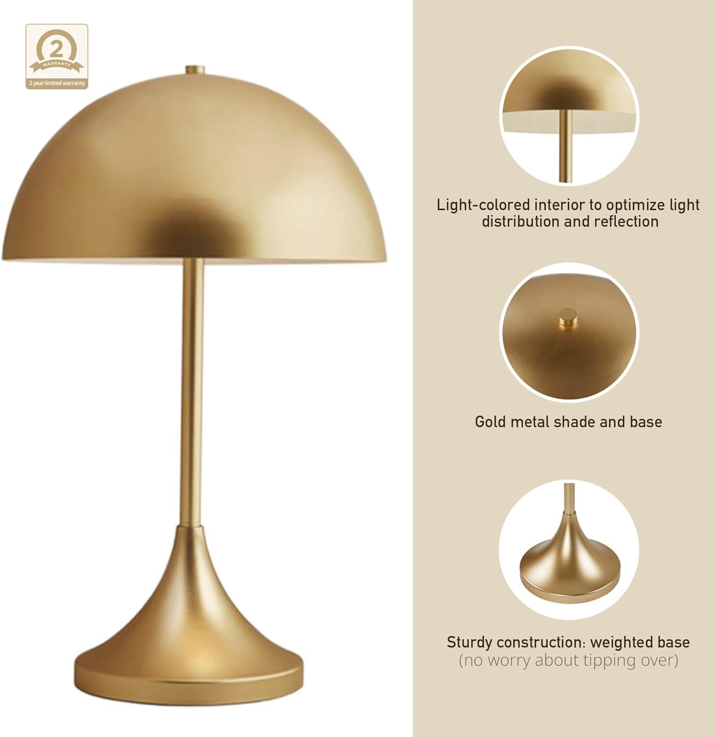 Augusta Art Deco Dome-Shaped 2-Light Metal Table Lamp