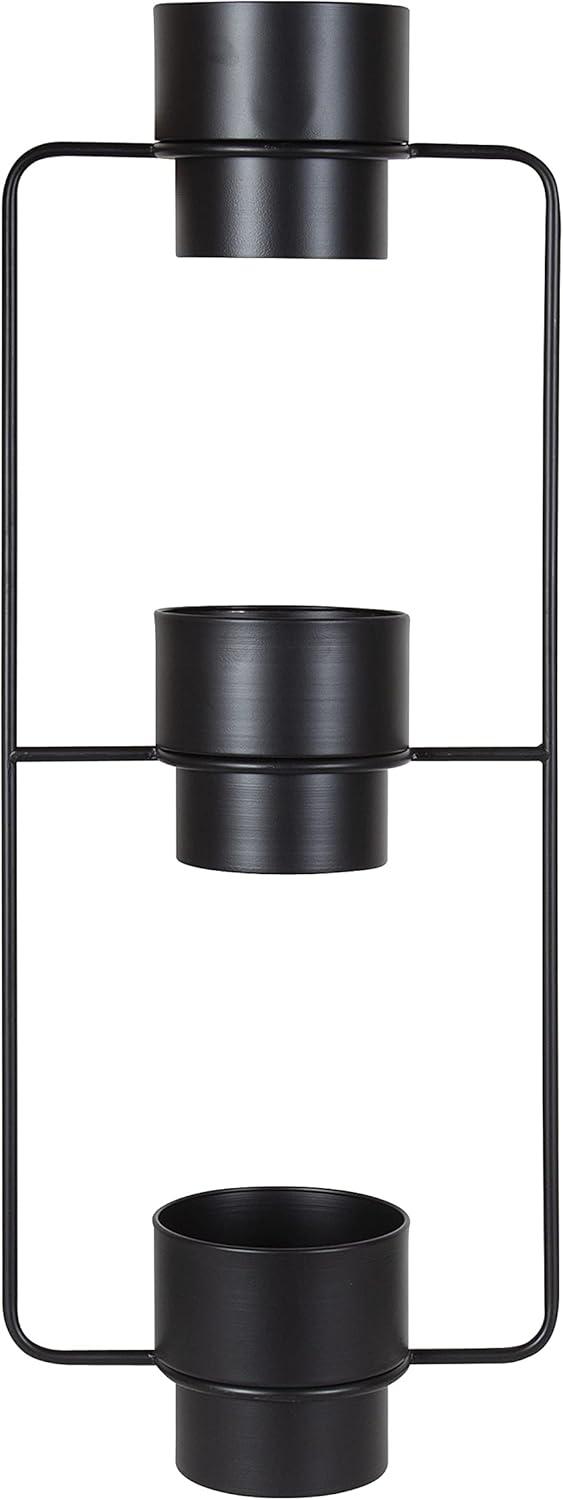 Kate and Laurel Ascher  Metal Hanging Planter, 13x9x36, Black