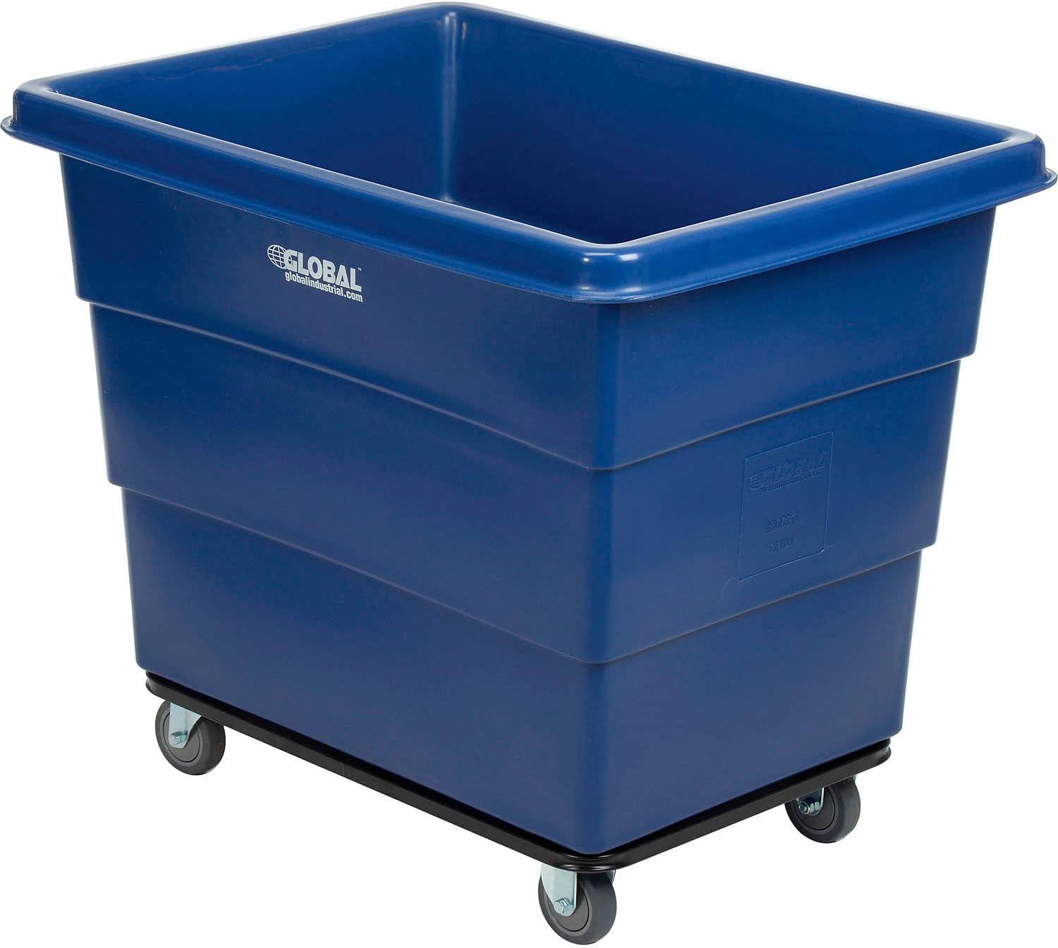 Camión de Caja de Plástico de 12 Bushel HDPE con Base de Acero, Azul, 38-2/5" de Largo x 28-9/10" de Ancho x 33" de Alto
