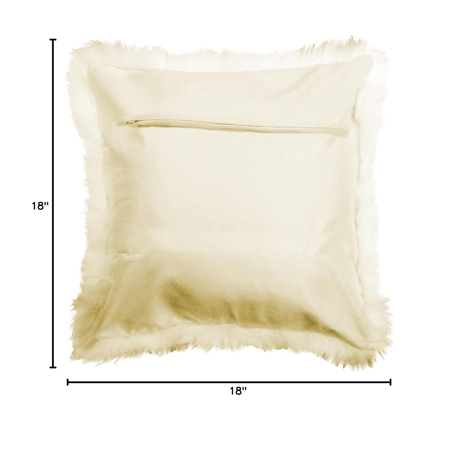 Natural New Zealand Sheepskin Pillow | Natural | 18"x18"