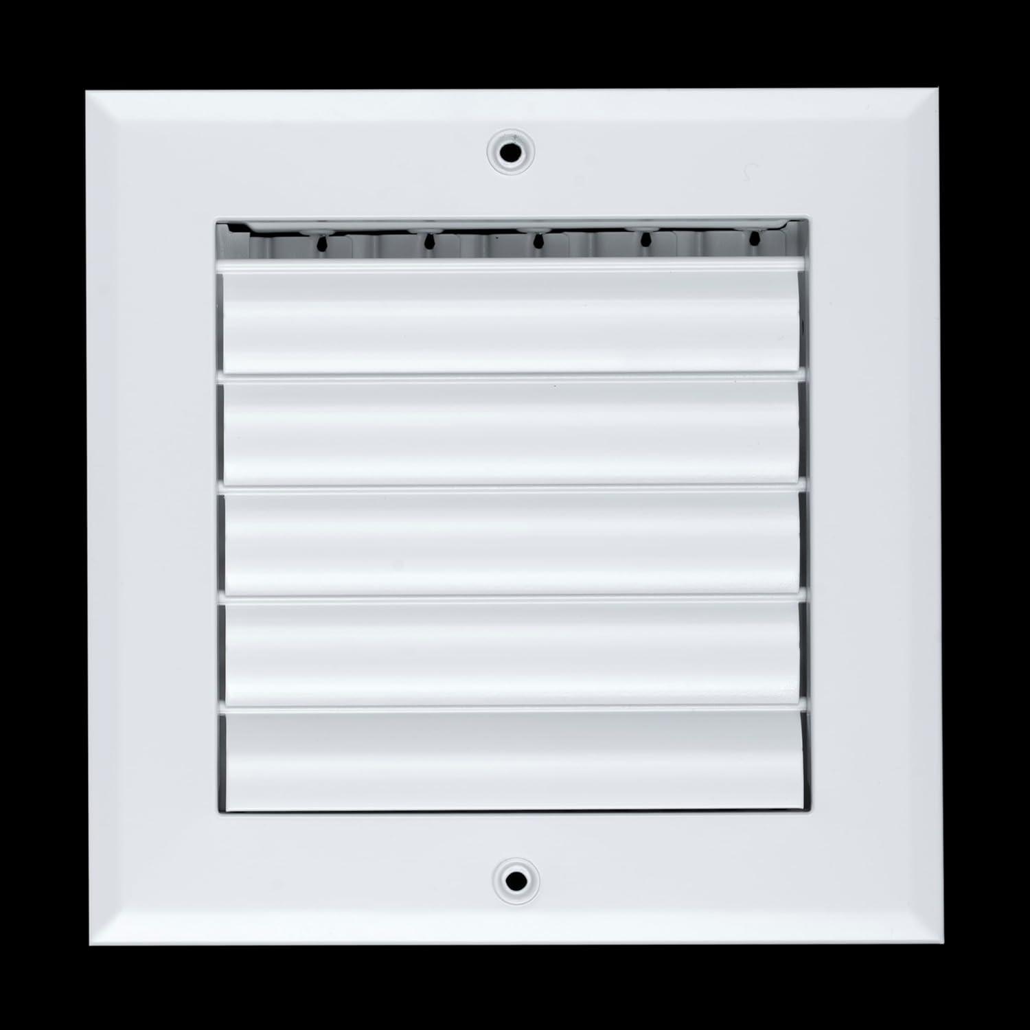 Fits 6x6 Duct Opening Aluminum 1-WAY Adjustable Air Supply Grille by Handua | Curved Blade Register Vent Cover for Sidewall & Ceiling | White | Outer Size: 7.75" X 7.75"