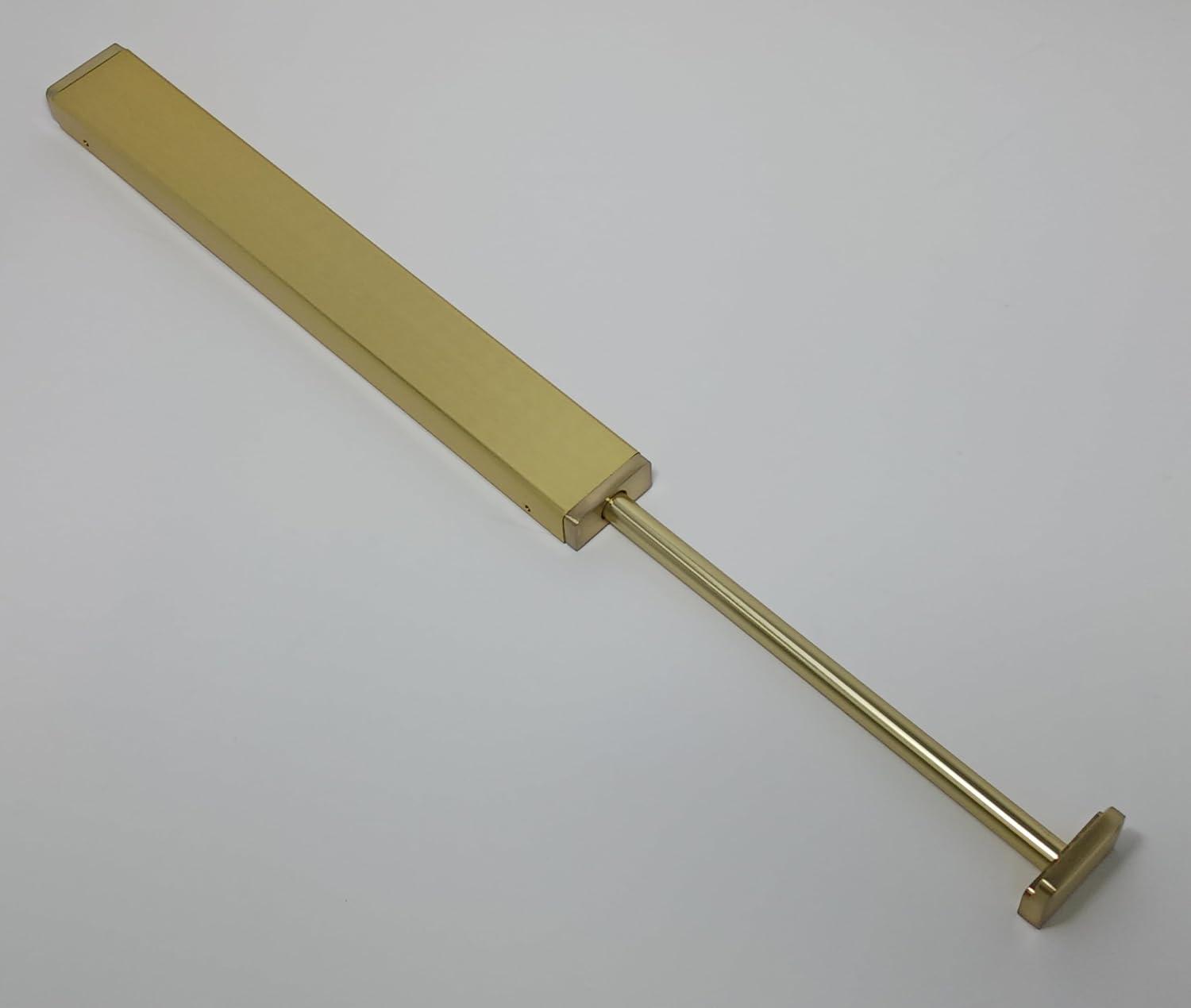 Matte Brass Adjustable Closet Valet Rod with Pullout Extension