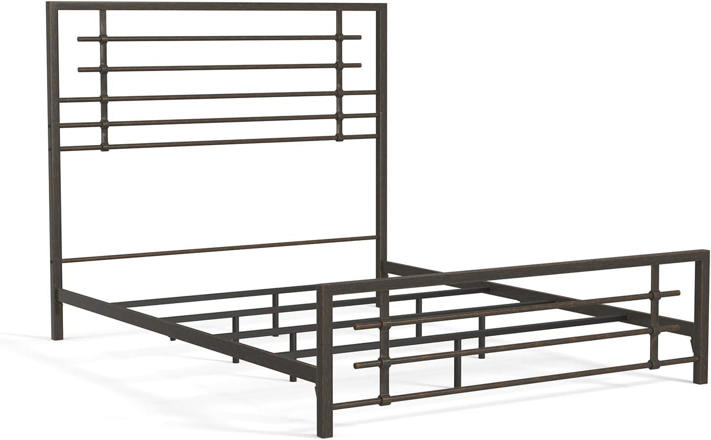 17 Stories Mcintosh Industrial Metal Snap Assembled Bed Frame