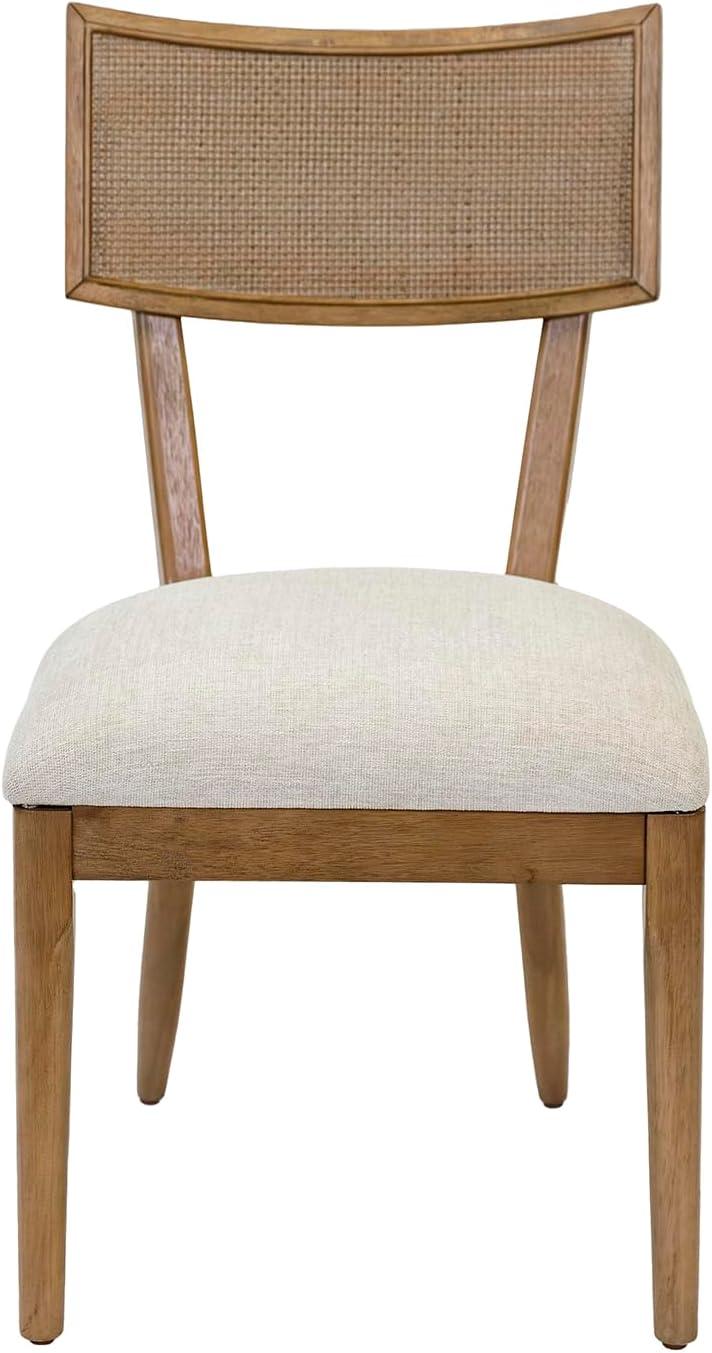 Coastal Wood Rectangular Kitchen Table with Six Chairs Dining Table Brown