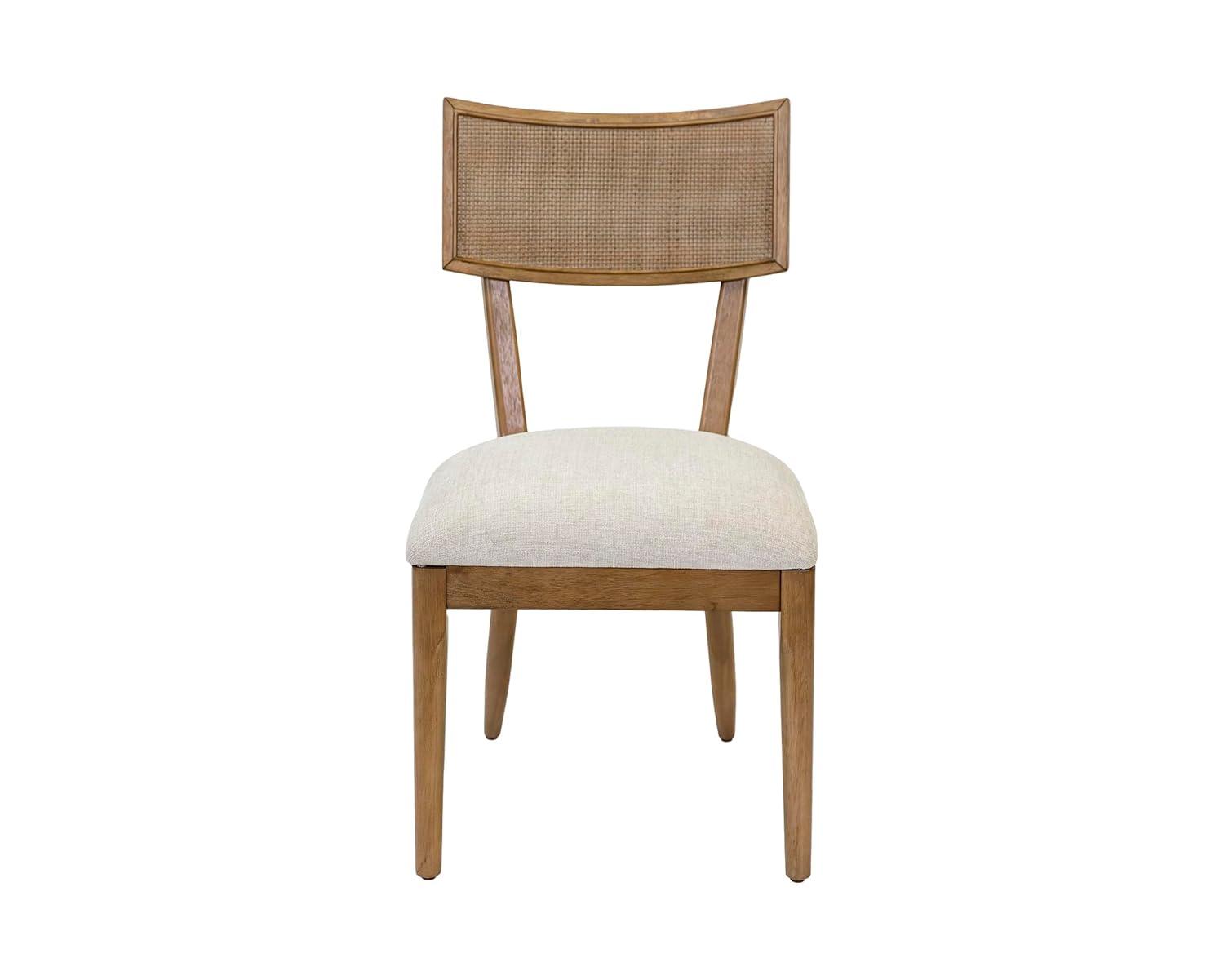 Coastal Wood Rectangular Kitchen Table with Six Chairs Dining Table Brown