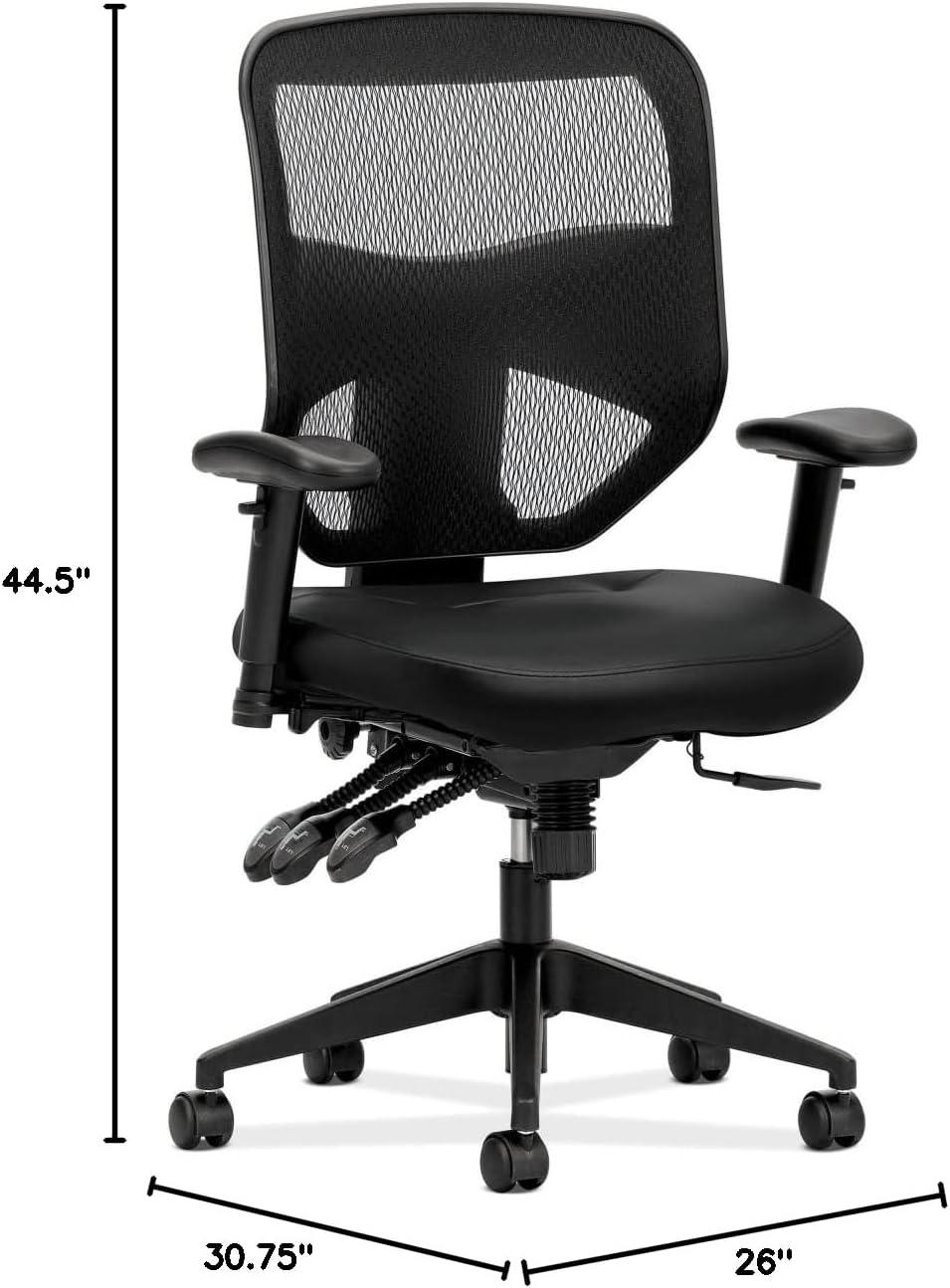 HON BSXVL532SB11 250 lbs. Capacity 17 in. to 21 in. Seat Height Prominent Mesh High-Back Task Chair - Black