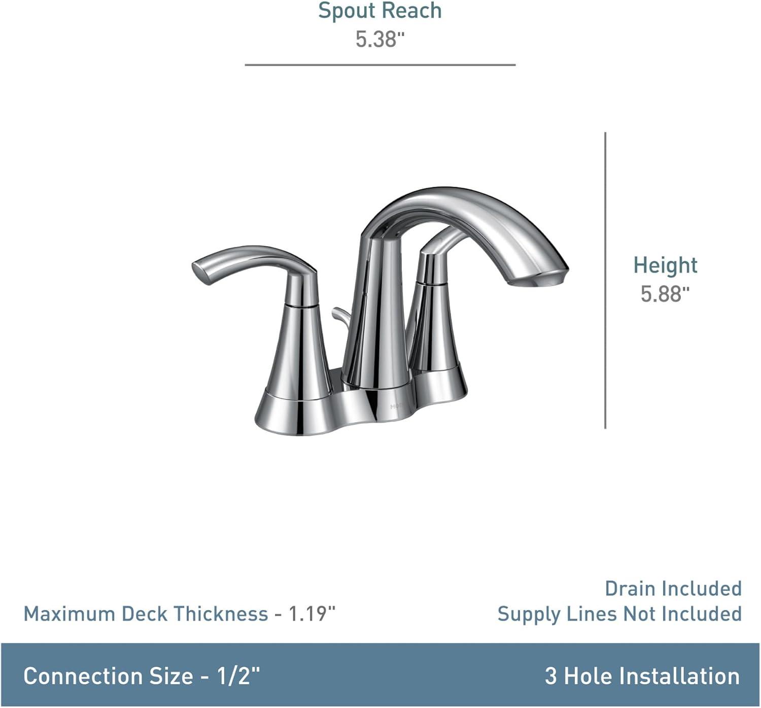 Chrome Transitional Centerset Bathroom Faucet with Dual Handles