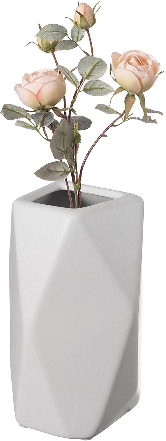 Decorative Ceramic Multi Paned Vase, Modern Style Centerpiece Table Vase