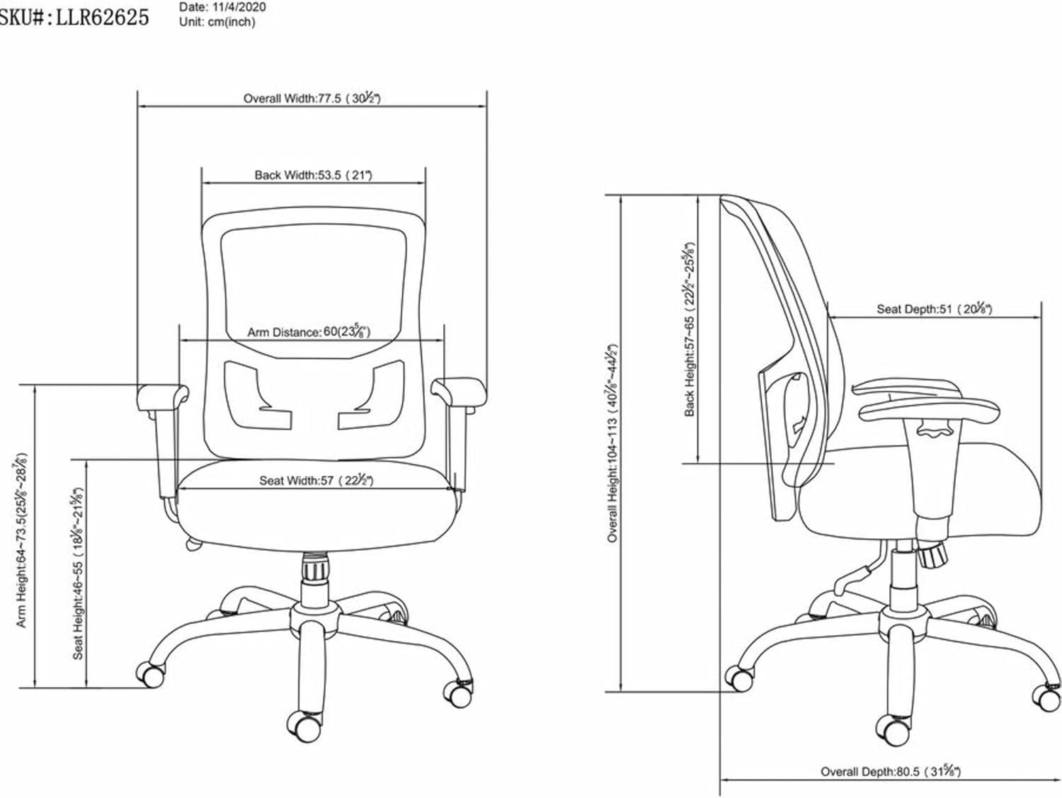 ErgoFlex High-Back Adjustable Mesh & Leather Task Chair in Black