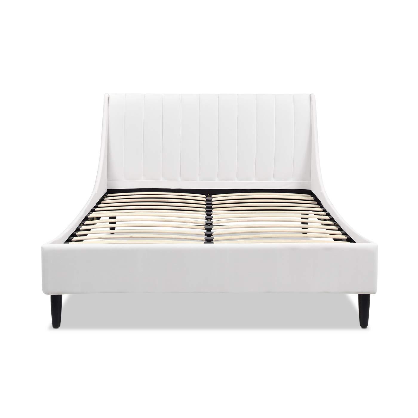 Sandy Wilson Home Aspen Upholstered Platform Bed Queen Cloud White