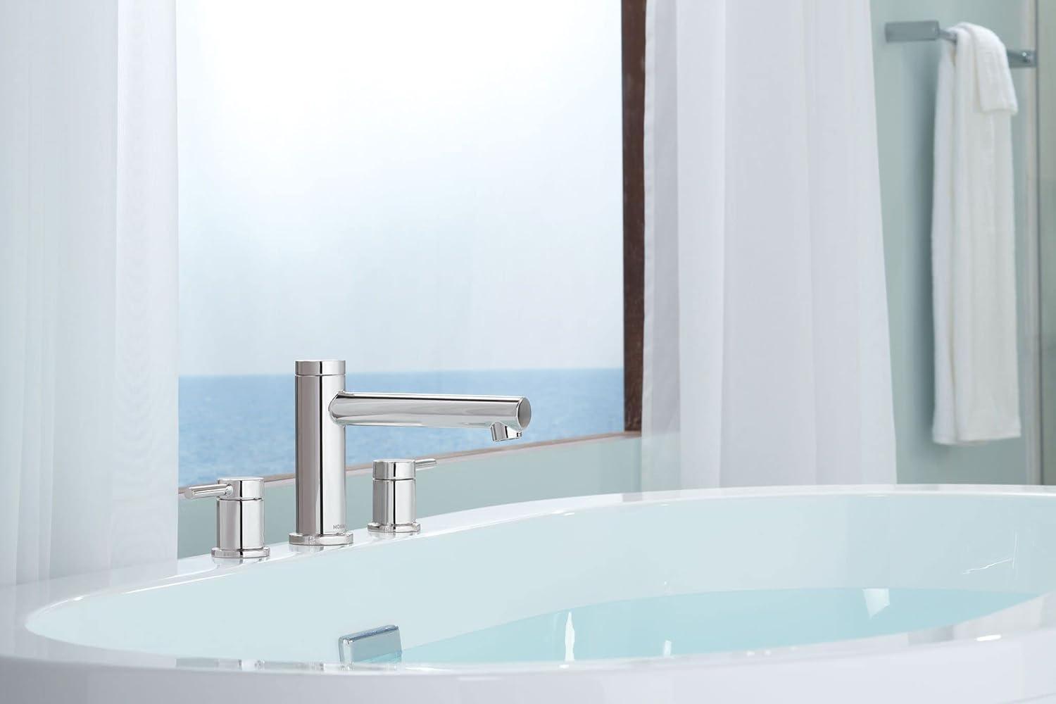 Align 12" Brushed Nickel Modern Roman Tub Faucet