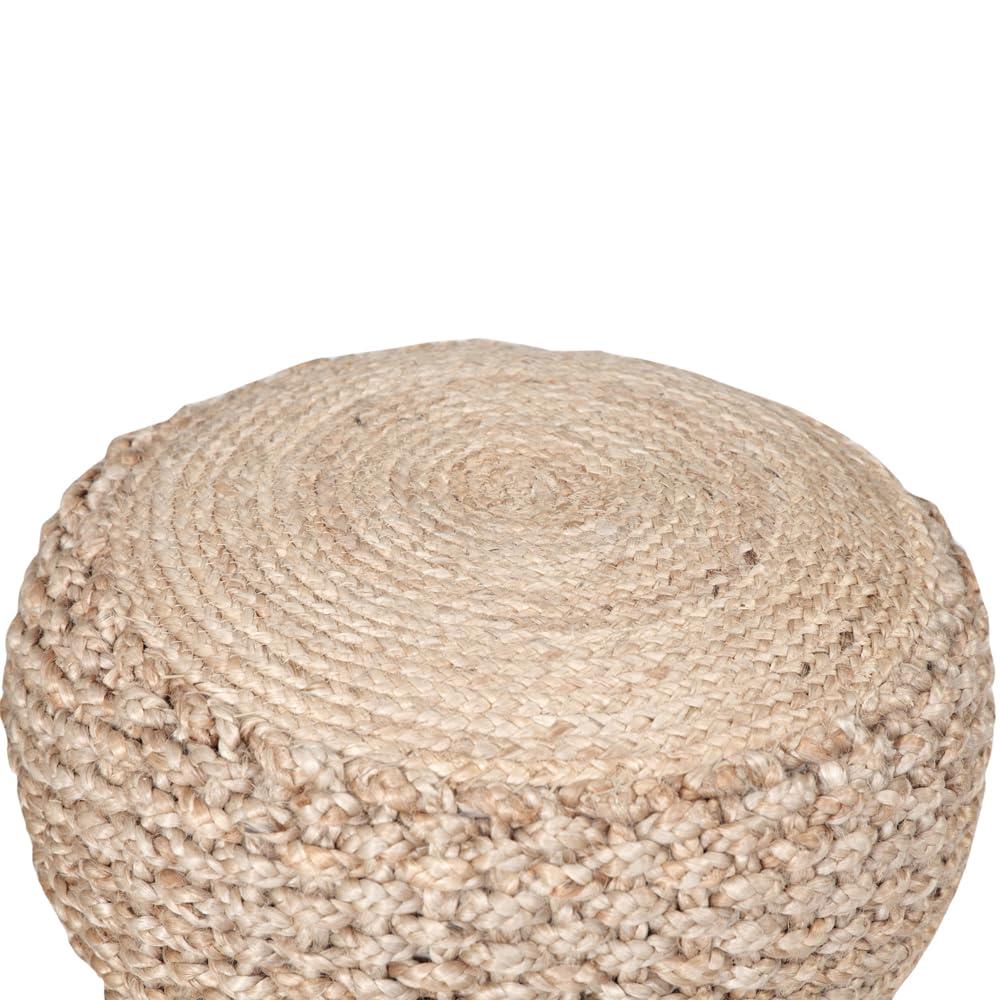 Highland Dunes Aarron Hand-Made Jute Braided Ottoman Pouf