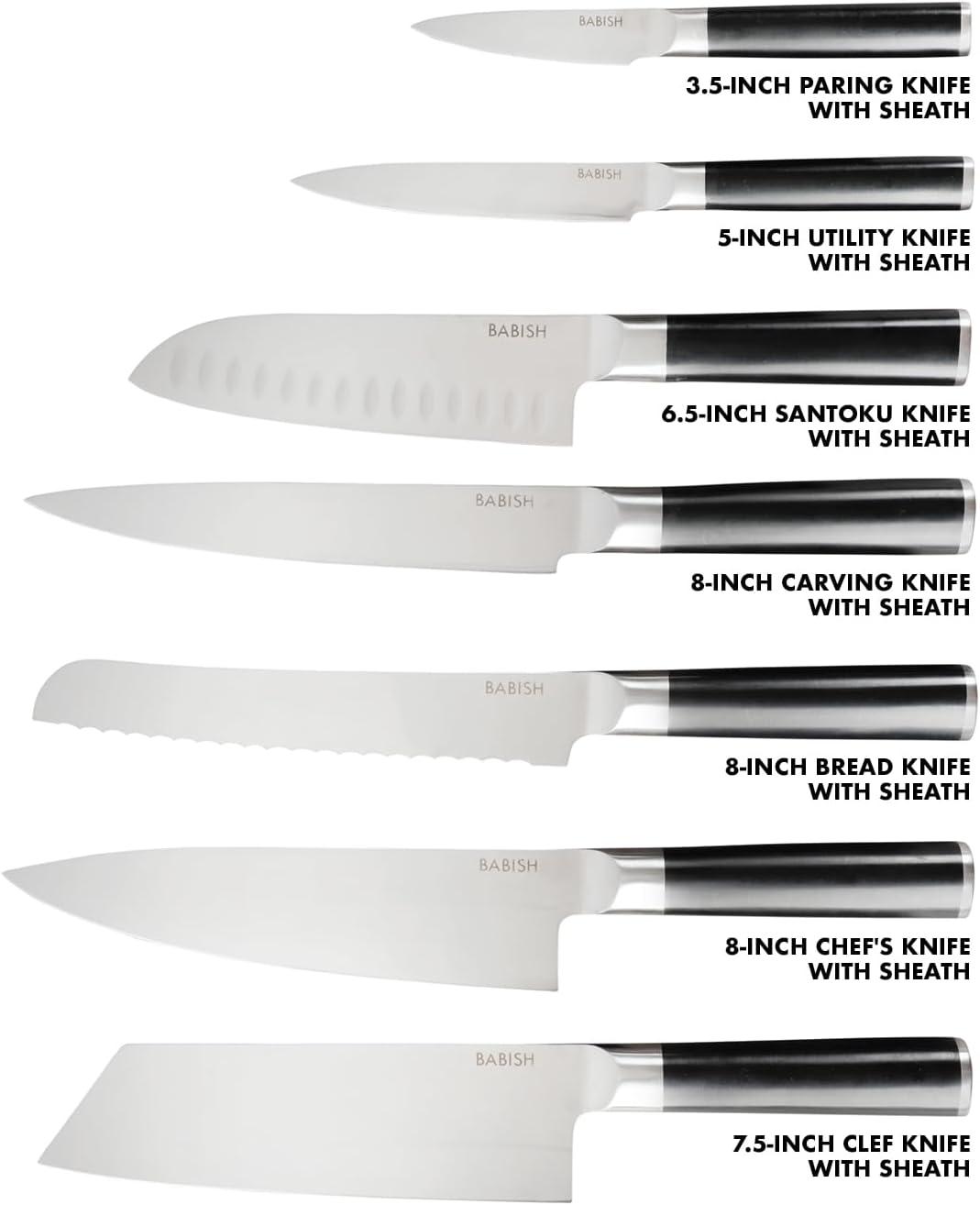 Babish 14 Piece High Carbon Stainless Steel Assorted Knife Set