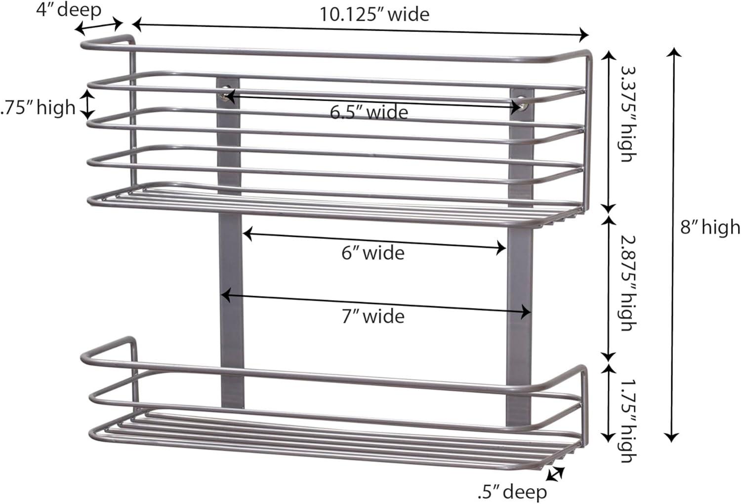 Gray Metal Double Basket Door Mount Cabinet Organizer