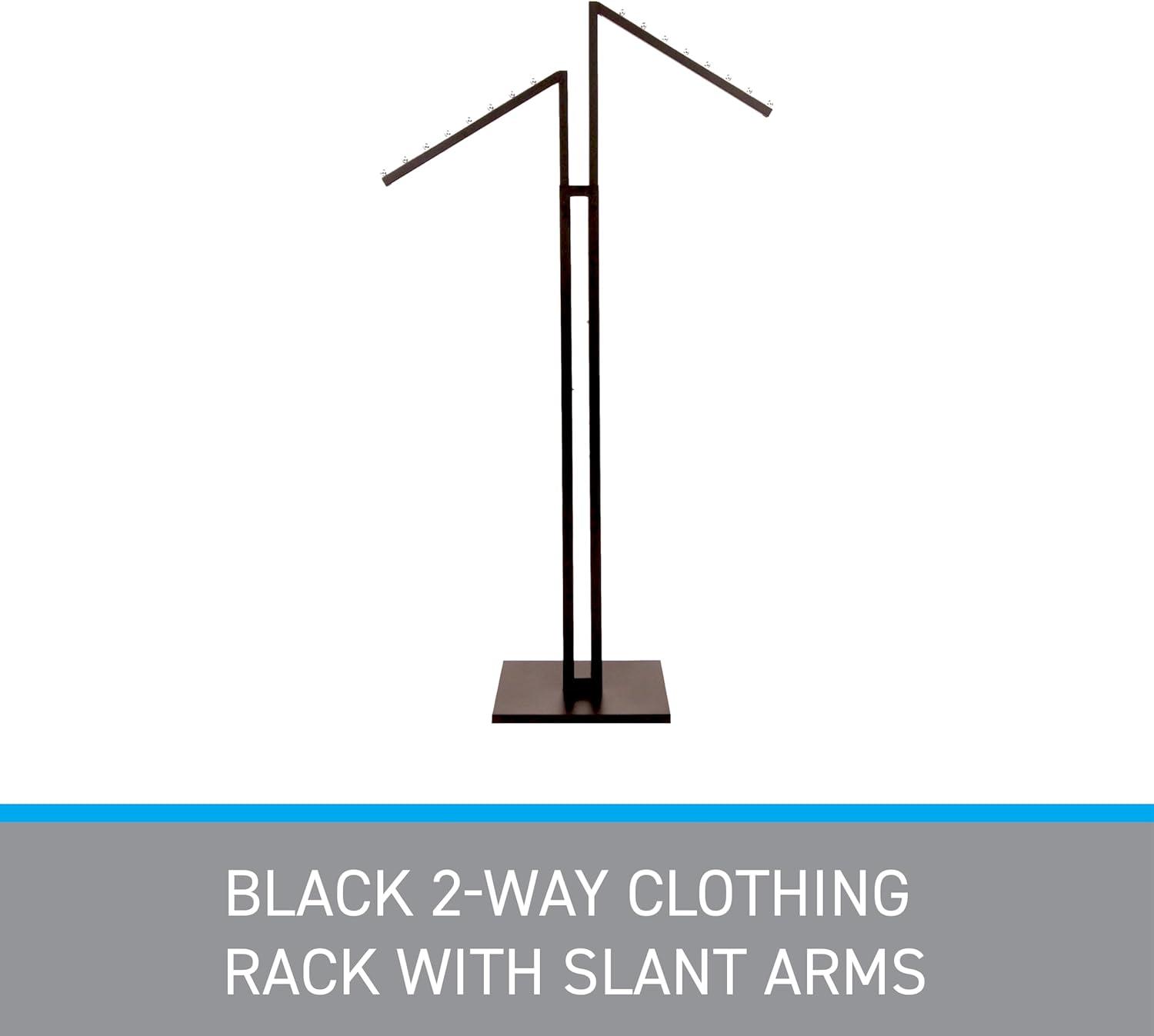 SSWBasics Black 2-Way Clothing Rack with Slant Arms