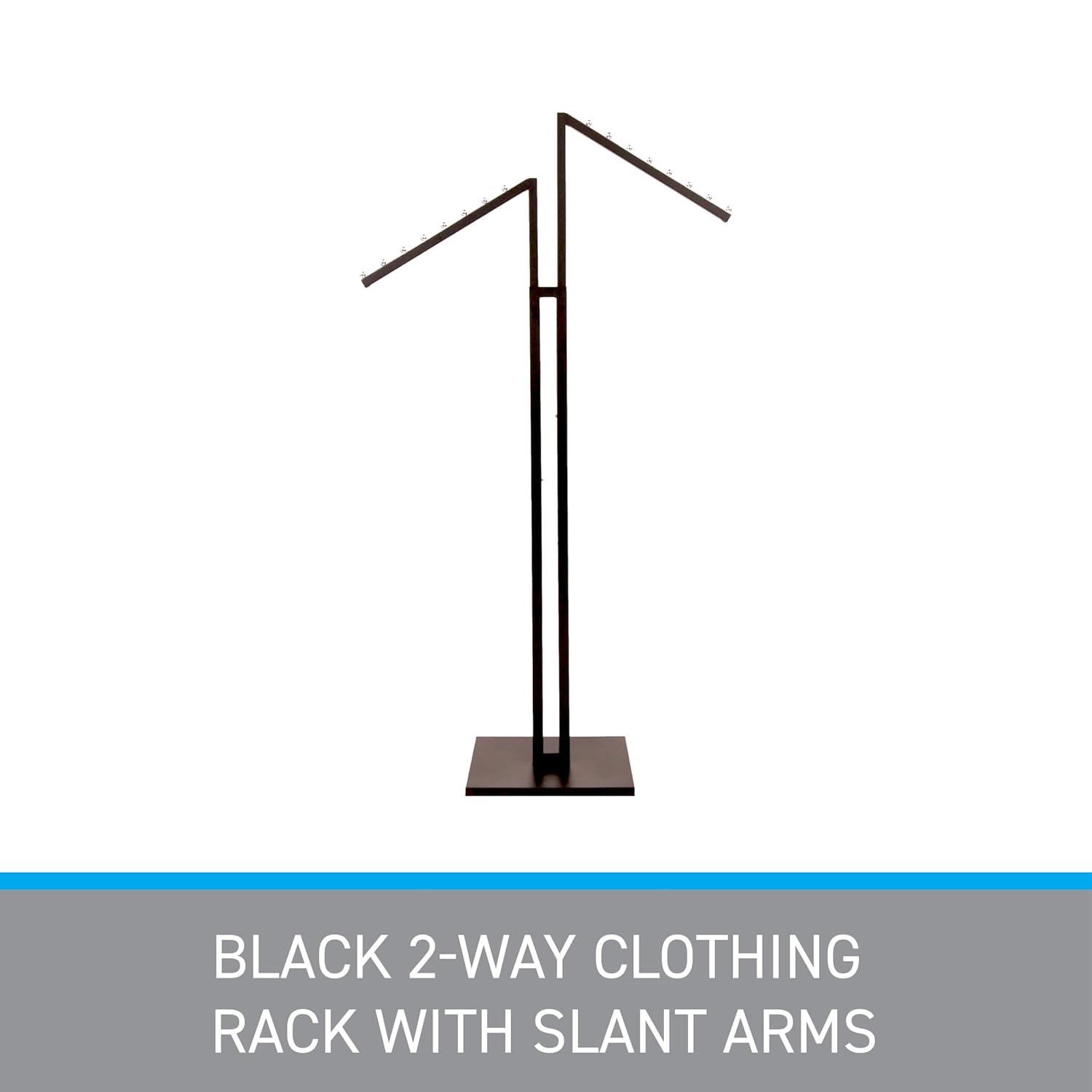 SSWBasics Black 2-Way Clothing Rack with Slant Arms