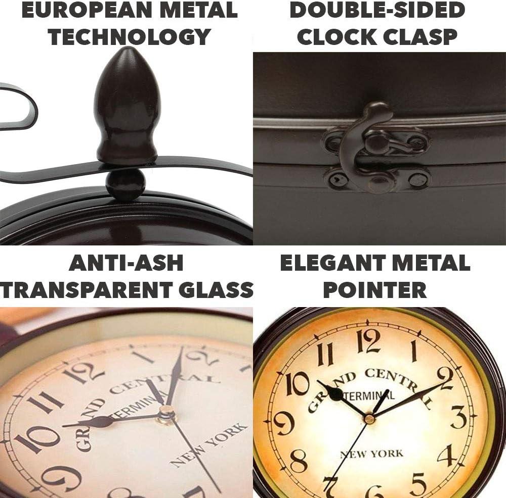 Killer's Instinct Outdoors Vintage Double Sided Vintage Industrial Wall Clock for Outdoor Decorative Wall Art Antique Decor Office Clocks Silent Kitchen Watches Steampunk