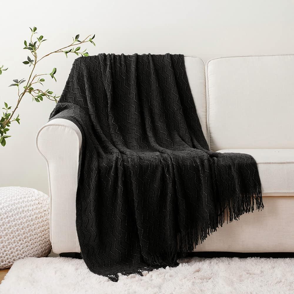 Battilo Home Throw Blanket for Couch, Textured Soft Throw Blankets, Decorative Knitted Blanket for Home Living Room Decor, 50"x60" | Wayfair