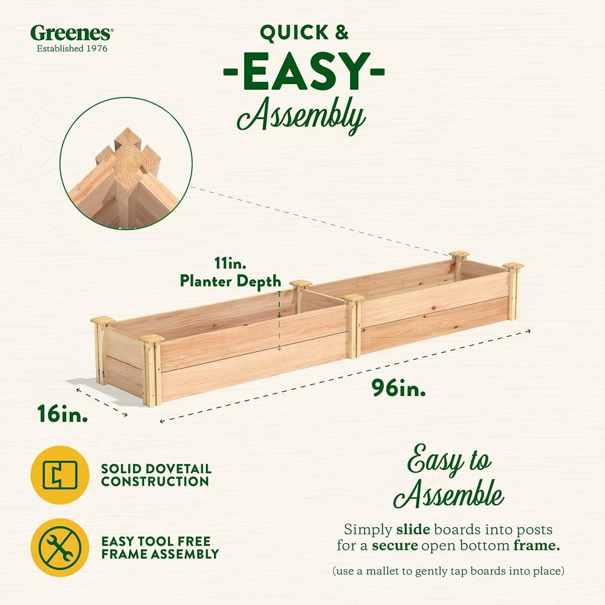 Premium Cedar Extra Large Raised Garden Bed with Natural Finish