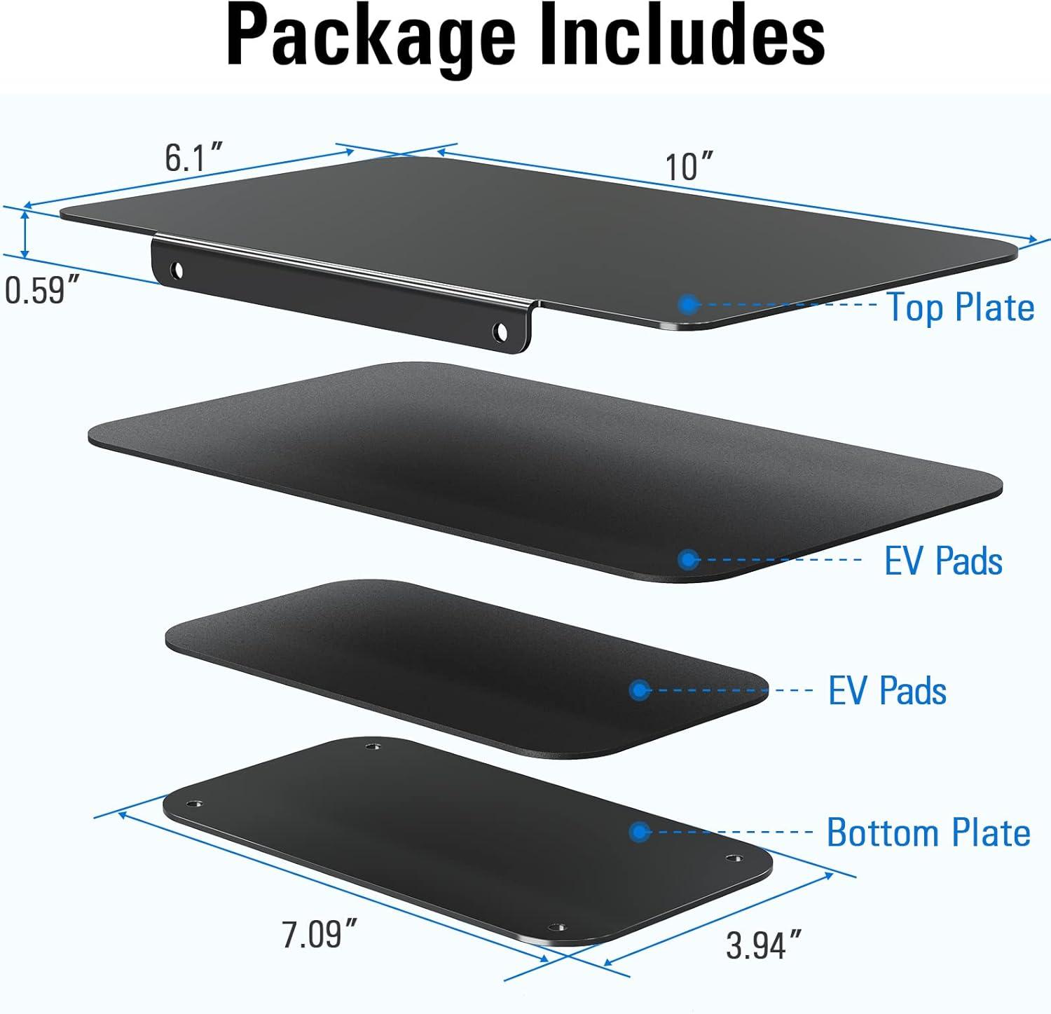 Monitor Mount Reinforcement Plate for Thin, Gl and Other Fragile Tabletop, Universal Steel Bracket Plate Fits