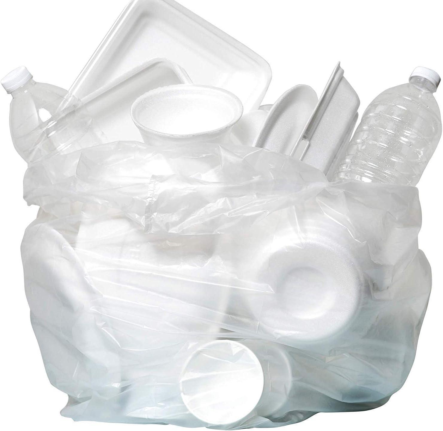 45 Gallon Clear High Density Plastic Trash Bags